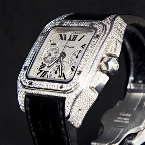 cartier santos xl 100 diamond replica|santos 100 cartier price.